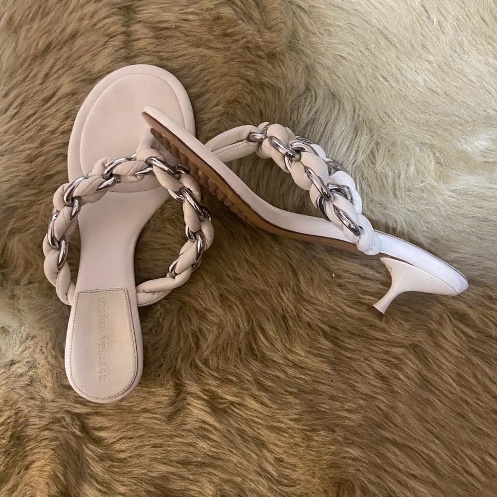 Bottega Veneta White Rope Kitten Heels